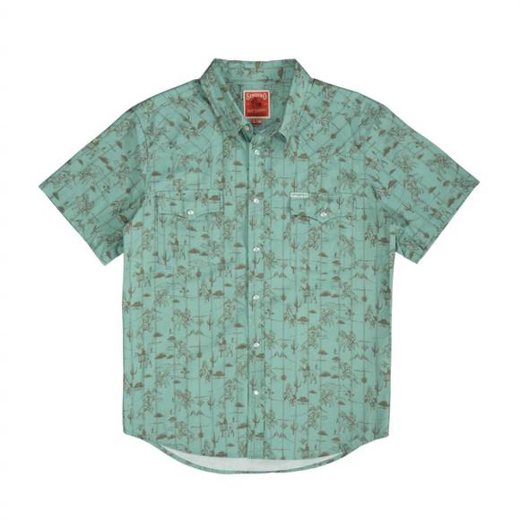 NEW SENDERO PROVISIONS CO. serape pearl snap short sleeve polo in azulado desert - Picture 2 of 3